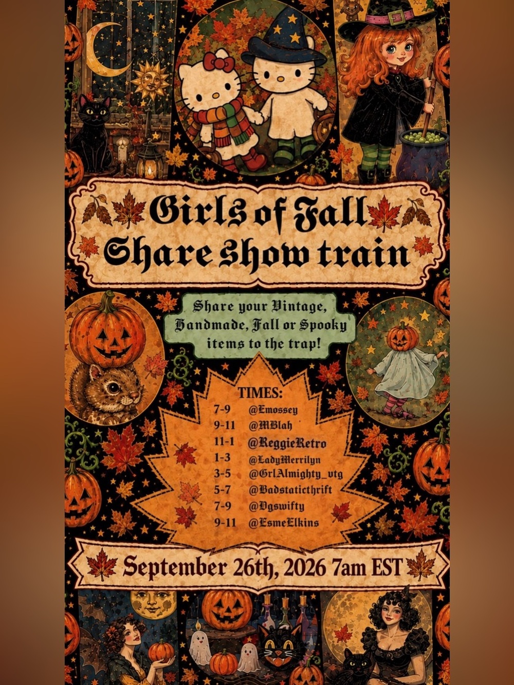 Girls of Fall share show flyer! like to be alerted when we go live! EST!